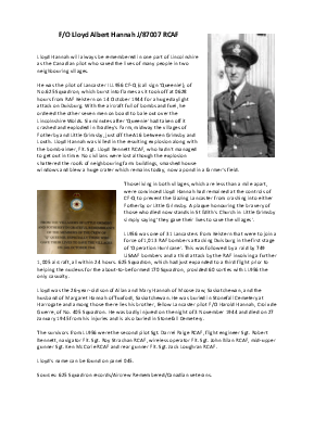 A preview of a PDF biography for Hannah, Lloyd Albert